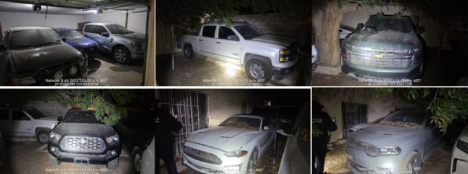 El operativo de recuperación de vehículos se realizó en Agua Prieta.