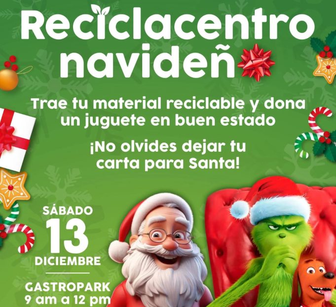 La Dirección de Servicios Públicos Municipales convocó a la ciudadanía a participar en el Reciclacentro Navideño.
