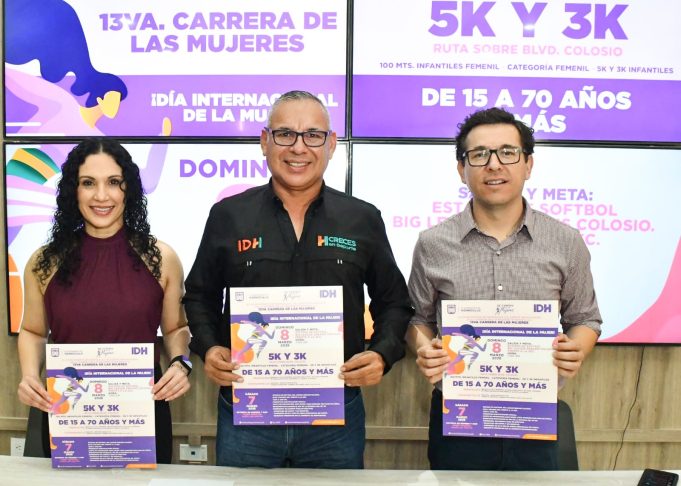 El Ayuntamiento de Hermosillo lanzó la convocatoria para participar en la 13va Carrera de las Mujeres, que se realizará el próximo 8 de marzo.